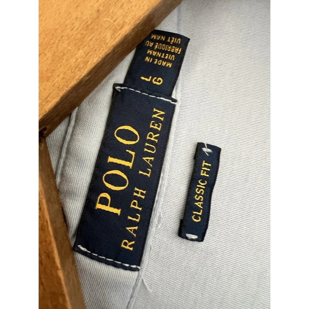 Polo Ralph Lauren Men's Classic Fit Polo Shirt Blue Short Sleeve Large 100% Cott